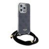 Guess GUHCP15LHC4SEK iPhone 15 Pro 6.1 czarny/black hardcase Crossbody Cord 4G Print